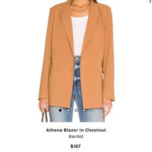Bardot Athena Blazer in Chestnut and matching Athena crop top